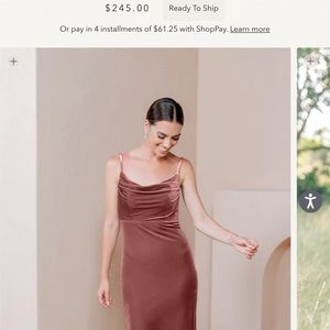 Size 6 Revelry Skye velvet dress in Dusty Rose